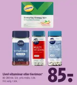 Coop 365 Livol vitaminer eller Gerimax tilbud