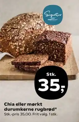 SuperBrugsen Chia eller mørkt durumkerne rugbrød tilbud