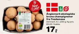 SuperBrugsen Änglamark økologiske brune champignoner fra Tvedemose tilbud