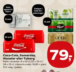 SuperBrugsen Coca-Cola, Somersby, Monster eller Tuborg tilbud