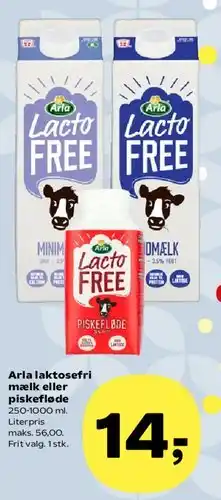 SuperBrugsen Arla laktosefri mælk eller piskefløde tilbud