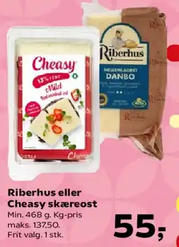 SuperBrugsen Riberhus eller Cheasy skæreost tilbud