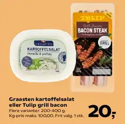 Kvickly Graasten kartoffelsalat eller Tulip grill bacon tilbud