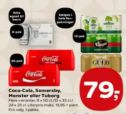 Kvickly Coca-Cola, Somersby, Monster eller Tuborg tilbud