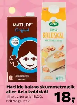 Kvickly Matilde kakao skummetmælk eller Arla koldskål tilbud