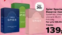 Kvickly Spier Special Reserve i boks tilbud