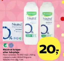 Kvickly Neutral krops- eller hårpleje tilbud