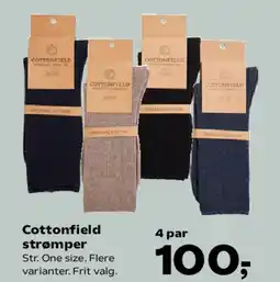 Kvickly Cottonfield strømper tilbud