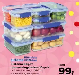 Kvickly Sistema Klip-it opbevaringsbokse 10-pak tilbud