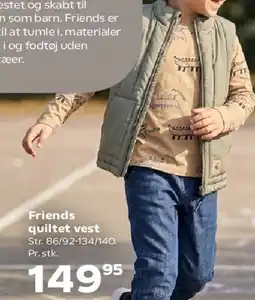 Kvickly Friends quiltet vest tilbud