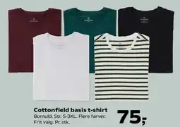 Kvickly Cottonfield basis t-shirt tilbud
