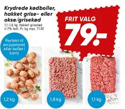 Bilka Krydrede kødboller / hakket gris- eller oksekød tilbud