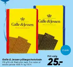 Bilka Galle & Jessen pålægschokolade tilbud