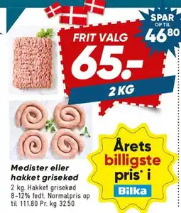 Bilka Medister eller hakket grisekød tilbud