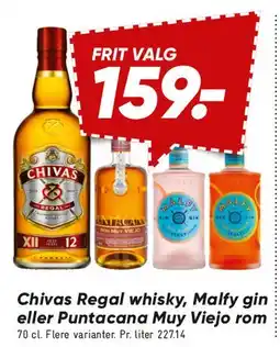 Bilka Chivas Regal whisky, Malfy gin eller Puntacana Muy Viejo rom tilbud