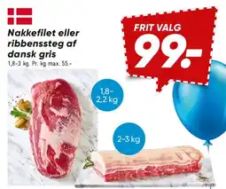 Bilka Nakkefilet eller ribbensteg af dansk gris tilbud