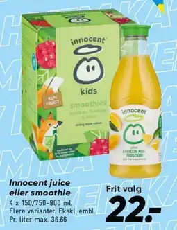 Bilka Innocent juice eller smoothie tilbud