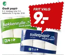 Bilka Godt papir køkkenrulle eller toiletpapir tilbud