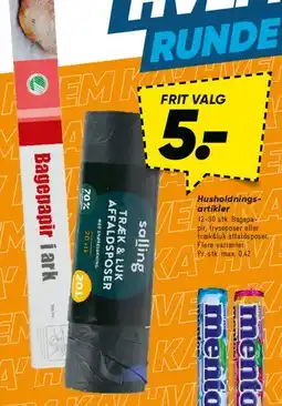 Bilka Bagepapir og affaldsposer (husholdningsartikler) tilbud