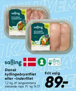 Bilka Salling dansk kyllingebrystfilet / inderfilet tilbud