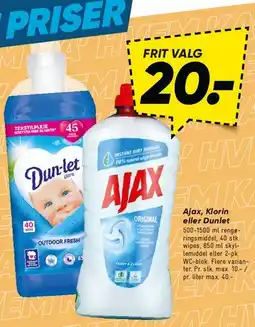 Bilka Ajax & Dunlet (rengørings-/skyllemiddel) tilbud