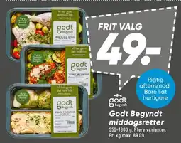 Bilka Godt Begyndt middagsretter (frit valg) tilbud