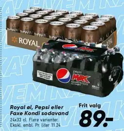 Bilka Royal el. Pepsi eller Faxe Kondi sodavand tilbud