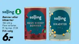 Bilka Salling bønner eller kikærter tilbud
