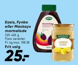 Bilka Easis / Fynbo / Mackays marmelade tilbud