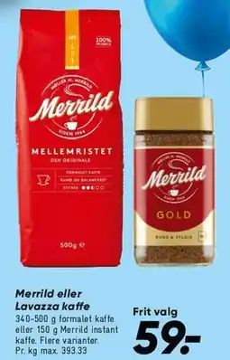 Bilka Merrild kaffe tilbud