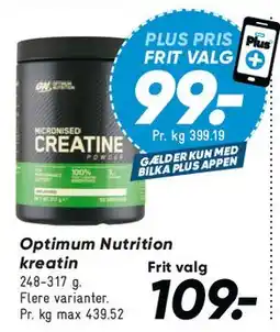 Bilka Optimum Nutrition kreatin tilbud