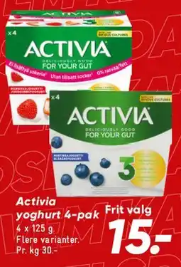 Bilka Activia yoghurt 4-pak tilbud