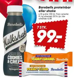 Bilka Barebells proteinbar eller shake tilbud