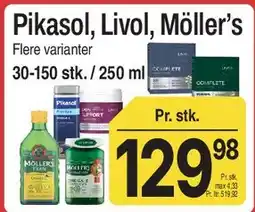 ABC Lavpris Pikasol, Livol, Möller's - Flere varianter tilbud