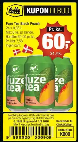 Calle Fuze Tea Black Peach tilbud