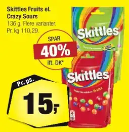 Calle Skittles Fruits el. Crazy Sours tilbud