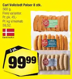 Calle Carl Vollstedt Pølser (8 stk.) tilbud