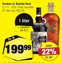 Calle Kraken / Bumbu Rom tilbud