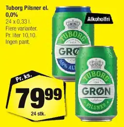 Calle Tuborg Pilsner el. 0,0% tilbud