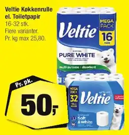 Calle Veltie Køkkenrulle el. Toiletpapir tilbud
