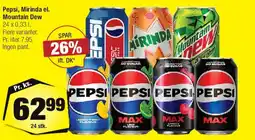 Calle Pepsi / Mirinda / Mountain Dew (top banner) tilbud
