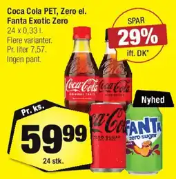 Calle Coca Cola PET, Zero el. Fanta Exotic Zero tilbud