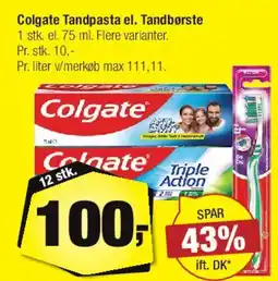 Calle Colgate Tandpasta el. Tandbørste tilbud