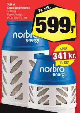 Calle Norbro energi - gasflaske (stål eller letvægts) tilbud