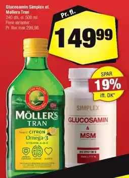 Calle Glucosamin Simplex el. Möllers Tran tilbud