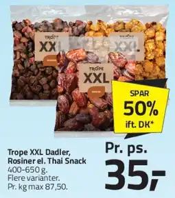 Fleggaard Trope XXL Dadler / Rosiner / Thai Snack tilbud