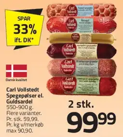 Fleggaard Carl Vollstedt spegepølse (2 stk.) tilbud
