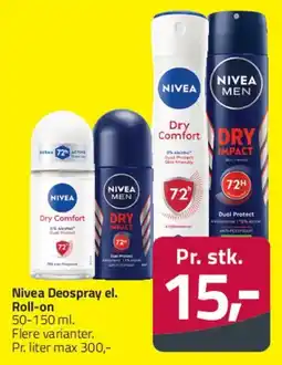 Fleggaard Nivea Deospray / Roll-on tilbud
