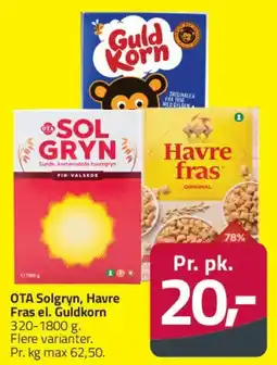 Fleggaard Solgryn / Havre Fras / Guldkorn tilbud