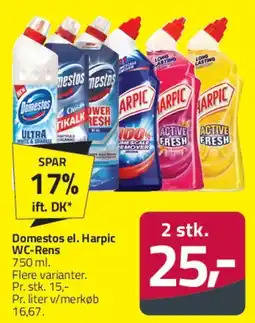 Fleggaard Domestos / Harpic WC-rens tilbud